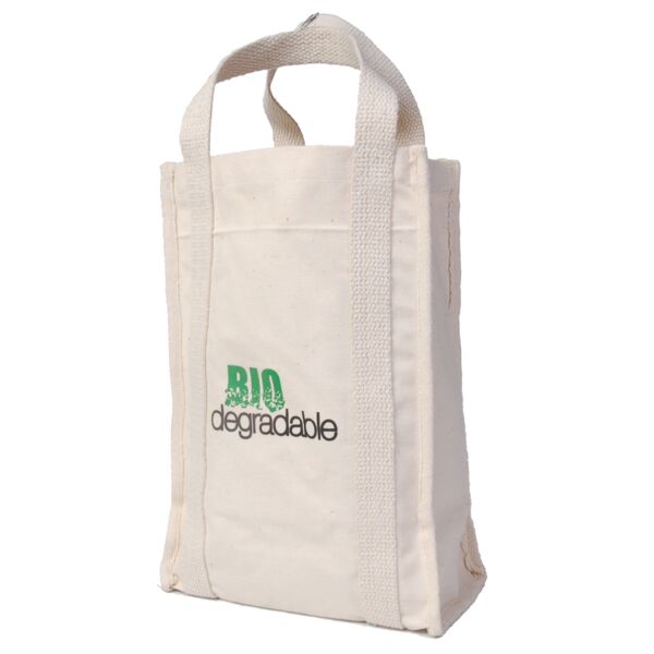 Cotton 4 Bottle Wine Tote - B3795 Thumbnail