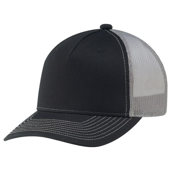 Deluxe Chino Twill / Nylon Mesh - 6 Panel Constructed Pro-Round (Mesh Back) Thumbnail